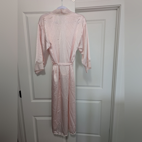 Christian Dior Vintage Luxury Classic Flowy Satin Lace Elegant Pink Women's Robe - Picture 7 of 7